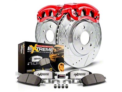 PowerStop Z36 Extreme Truck and Tow 8-Lug Brake Rotor, Pad and Caliper Kit; Front (03-04 2WD F-250 Super Duty)