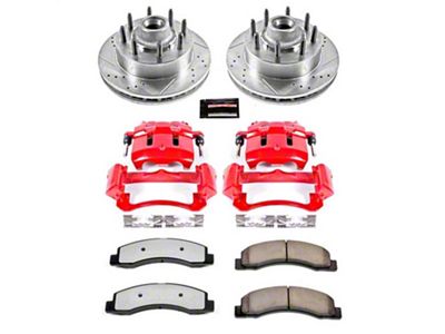 PowerStop Z36 Extreme Truck and Tow 8-Lug Brake Rotor, Pad and Caliper Kit; Front (99-02 2WD F-250 Super Duty w/ 4-Wheel ABS)