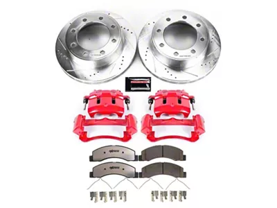 PowerStop Z36 Extreme Truck and Tow 8-Lug Brake Rotor, Pad and Caliper Kit; Front (Late 99-04 4WD F-250 Super Duty)