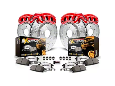 PowerStop Z36 Extreme Truck and Tow 8-Lug Brake Rotor, Pad and Caliper Kit; Front and Rear (03-04 2WD F-250 Super Duty)