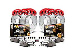 PowerStop Z36 Extreme Truck and Tow 8-Lug Brake Rotor, Pad and Caliper Kit; Front and Rear (99-Early 00 2WD F-250 Super Duty w/ Rear Wheel ABS)