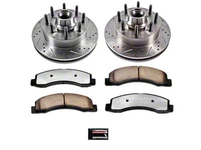 PowerStop Z36 Extreme Truck and Tow 8-Lug Brake Rotor and Pad Kit; Front (03-04 2WD F-250 Super Duty)