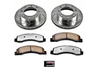 PowerStop Z36 Extreme Truck and Tow 8-Lug Brake Rotor and Pad Kit; Front (Early 1999 4WD F-250 Super Duty)