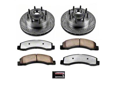 PowerStop Z36 Extreme Truck and Tow 8-Lug Brake Rotor and Pad Kit; Front (99-01 2WD F-250 Super Duty w/ Rear Wheel ABS)