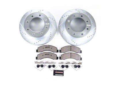 PowerStop Z36 Extreme Truck and Tow 8-Lug Brake Rotor and Pad Kit; Front (Late 99-04 4WD F-250 Super Duty)