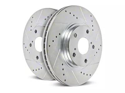 PowerStop Evolution Cross-Drilled and Slotted 8-Lug Rotors; Front Pair (05-07 2WD F-350 Super Duty SRW)