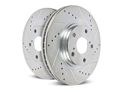 PowerStop Evolution Cross-Drilled and Slotted 8-Lug Rotors; Front Pair (05-07 2WD F-350 Super Duty DRW)