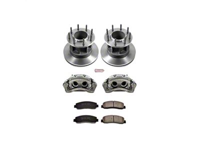 PowerStop OE Replacement 8-Lug Brake Rotor, Pad and Caliper Kit; Front (05-Early 07 2WD F-350 Super Duty DRW)