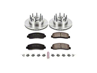 PowerStop OE Replacement 8-Lug Brake Rotor and Pad Kit; Front (05-Early 07 F-350 Super Duty SRW)