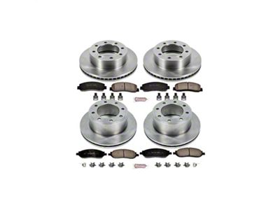 PowerStop OE Replacement 8-Lug Brake Rotor and Pad Kit; Front and Rear (05-Early 07 4WD F-350 Super Duty SRW)