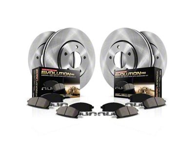 PowerStop OE Replacement 8-Lug Brake Rotor and Pad Kit; Front and Rear (Early 1999 4WD F-350 Super Duty DRW)