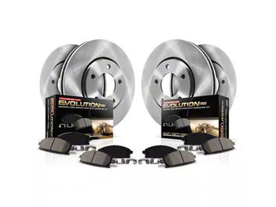 PowerStop OE Replacement 8-Lug Brake Rotor and Pad Kit; Front and Rear (Mid 2010 4WD F-350 Super Duty SRW)