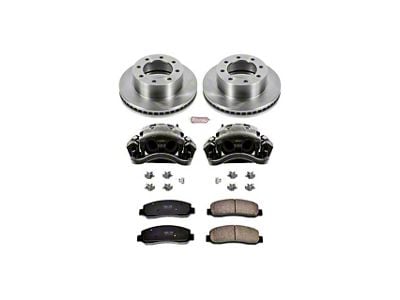 PowerStop OE Replacement 8-Lug Brake Rotor, Pad and Caliper Kit; Front (2011 4WD F-350 Super Duty SRW)