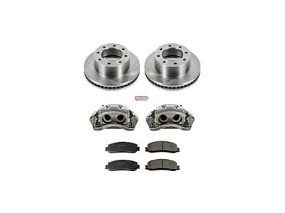 PowerStop OE Replacement 8-Lug Brake Rotor, Pad and Caliper Kit; Front (2012 4WD F-350 Super Duty DRW)