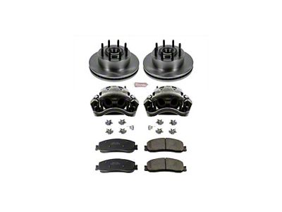 PowerStop OE Replacement 8-Lug Brake Rotor, Pad and Caliper Kit; Front (2012 2WD F-350 Super Duty SRW)