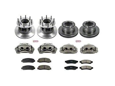 PowerStop OE Replacement 8-Lug Brake Rotor, Pad and Caliper Kit; Front and Rear (2012 2WD F-350 Super Duty DRW)