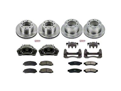 PowerStop OE Replacement 8-Lug Brake Rotor, Pad and Caliper Kit; Front and Rear (2012 4WD F-350 Super Duty SRW)