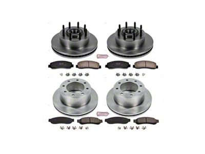 PowerStop OE Replacement 8-Lug Brake Rotor and Pad Kit; Front and Rear (2011 2WD F-350 Super Duty SRW)