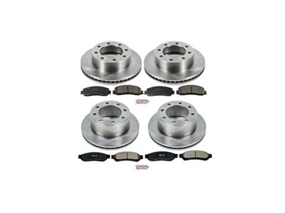 PowerStop OE Replacement 8-Lug Brake Rotor and Pad Kit; Front and Rear (2012 4WD F-350 Super Duty SRW)