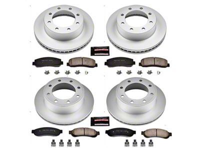 PowerStop Z17 Evolution Plus 8-Lug Brake Rotor and Pad Kit; Front and Rear (05-Early 07 4WD F-350 Super Duty SRW)