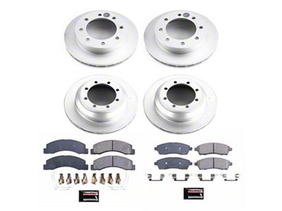 PowerStop Z17 Evolution Plus 8-Lug Brake Rotor and Pad Kit; Front and Rear (Early 1999 4WD F-350 Super Duty DRW)