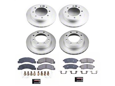 PowerStop Z17 Evolution Plus 8-Lug Brake Rotor and Pad Kit; Front and Rear (Early 1999 4WD F-350 Super Duty SRW)