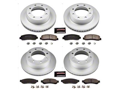 PowerStop Z17 Evolution Plus 8-Lug Brake Rotor and Pad Kit; Front and Rear (Early 07-Late 10 4WD F-350 Super Duty SRW)