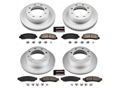 PowerStop Z17 Evolution Plus 8-Lug Brake Rotor and Pad Kit; Front and Rear (Mid 2010 4WD F-350 Super Duty SRW)