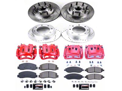 PowerStop Z23 Evolution Sport 8-Lug Brake Rotor, Pad and Caliper Kit; Front and Rear (05-Early 07 2WD F-350 Super Duty SRW)