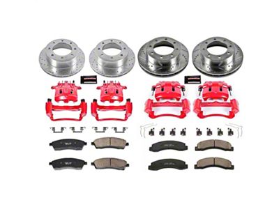 PowerStop Z23 Evolution Sport 8-Lug Brake Rotor, Pad and Caliper Kit; Front and Rear (Early 1999 4WD F-350 Super Duty SRW)