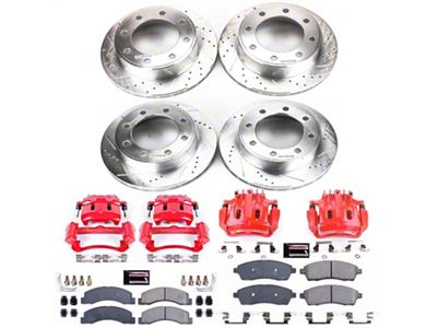 PowerStop Z23 Evolution Sport 8-Lug Brake Rotor, Pad and Caliper Kit; Front and Rear (Late 00-04 4WD F-350 Super Duty SRW)