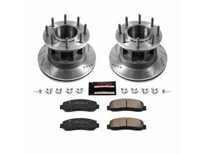 PowerStop Z23 Evolution Sport 8-Lug Brake Rotor and Pad Kit; Front (05-07 2WD F-350 Super Duty DRW)