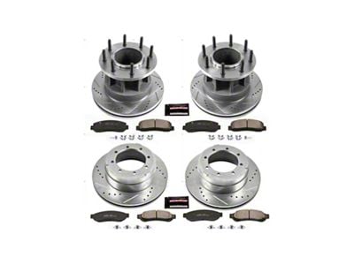 PowerStop Z23 Evolution Sport 8-Lug Brake Rotor and Pad Kit; Front and Rear (Late 07-Early 10 2WD F-350 Super Duty DRW)