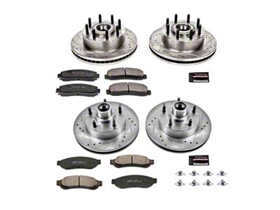 PowerStop Z23 Evolution Sport 8-Lug Brake Rotor and Pad Kit; Front and Rear (Early 07-Late 10 2WD F-350 Super Duty SRW)