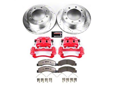 PowerStop Z36 Extreme Truck and Tow 8-Lug Brake Rotor, Pad and Caliper Kit; Front (Late 99-04 4WD F-350 Super Duty)