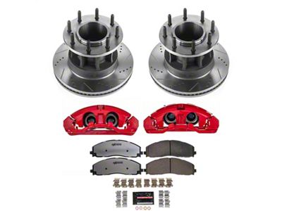 PowerStop Z36 Extreme Truck and Tow 8-Lug Brake Rotor, Pad and Caliper Kit; Front (17-22 2WD F-350 Super Duty DRW)