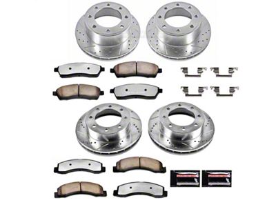 PowerStop Z36 Extreme Truck and Tow 8-Lug Brake Rotor and Pad Kit; Front and Rear (Early 1999 4WD F-350 Super Duty DRW)