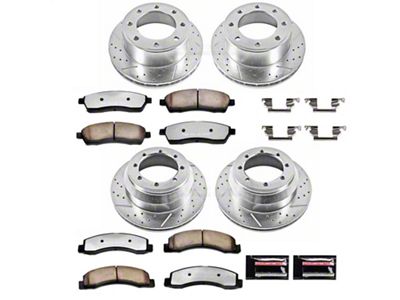 PowerStop Z36 Extreme Truck and Tow 8-Lug Brake Rotor and Pad Kit; Front and Rear (Early 1999 4WD F-350 Super Duty SRW)