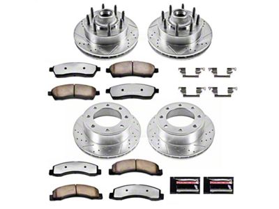 PowerStop Z36 Extreme Truck and Tow 8-Lug Brake Rotor and Pad Kit; Front and Rear (99-02 2WD F-350 Super Duty SRW w/ 4-Wheel ABS)