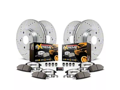 PowerStop Z36 Extreme Truck and Tow 8-Lug Brake Rotor and Pad Kit; Front and Rear (99-02 2WD F-350 Super Duty DRW)