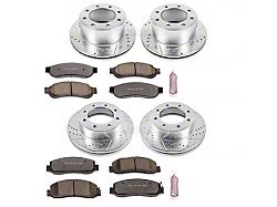 PowerStop Z36 Extreme Truck and Tow 8-Lug Brake Rotor and Pad Kit; Front and Rear (2011 4WD F-350 Super Duty SRW)