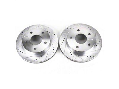 PowerStop Evolution Cross-Drilled and Slotted 5-Lug Rotors; Front Pair (00-01 2WD RAM 1500)