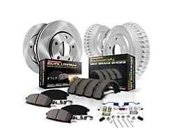 PowerStop OE Replacement 5-Lug Brake Rotor, Drum and Pad Kit; Front and Rear (94-99 4WD RAM 1500)