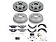 PowerStop OE Replacement 5-Lug Brake Rotor, Drum and Pad Kit; Front and Rear (94-99 4WD RAM 1500)