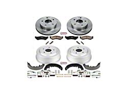 PowerStop OE Replacement 5-Lug Brake Rotor, Drum and Pad Kit; Front and Rear (00-01 4WD RAM 1500)