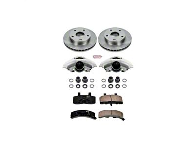 PowerStop OE Replacement 5-Lug Brake Rotor, Pad and Caliper Kit; Front (94-99 4WD RAM 1500)