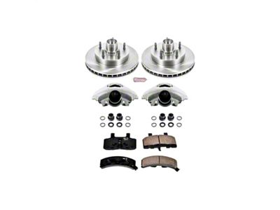 PowerStop OE Replacement 5-Lug Brake Rotor, Pad and Caliper Kit; Front (94-99 2WD RAM 1500)