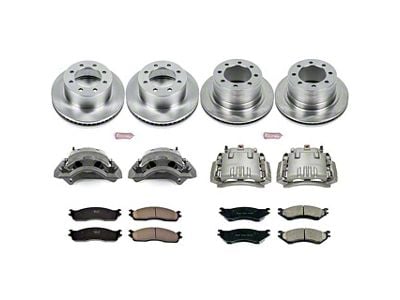 PowerStop OE Replacement 5-Lug Brake Rotor, Pad and Caliper Kit; Front and Rear (06-08 RAM 1500 Mega Cab)