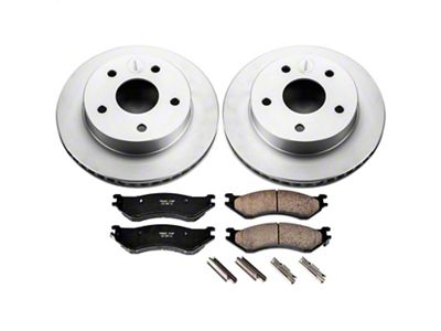 PowerStop Z17 Evolution Plus 5-Lug Brake Rotor and Pad Kit; Front (00-01 4WD RAM 1500)