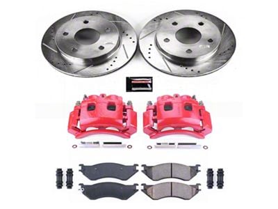 PowerStop Z23 Evolution 5-Lug Brake Rotor, Pad and Caliper Kit; Front (00-01 4WD RAM 1500)